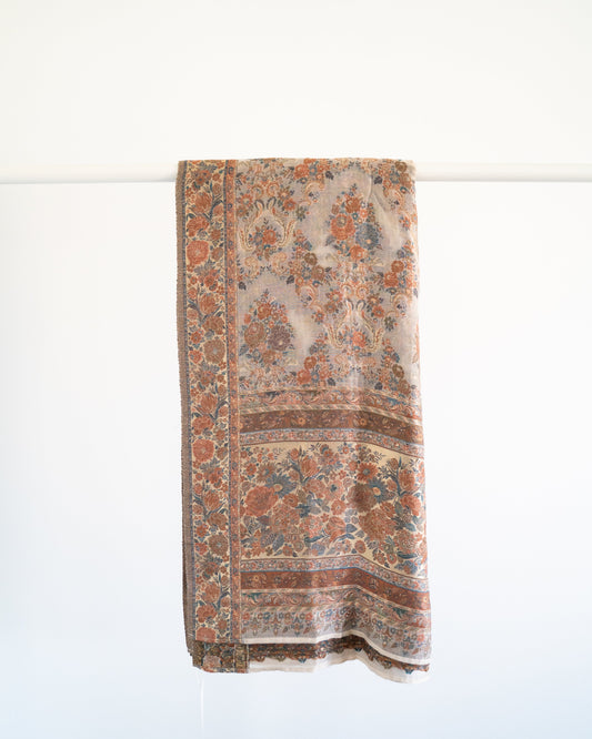 Floral patterned scarf on a white background