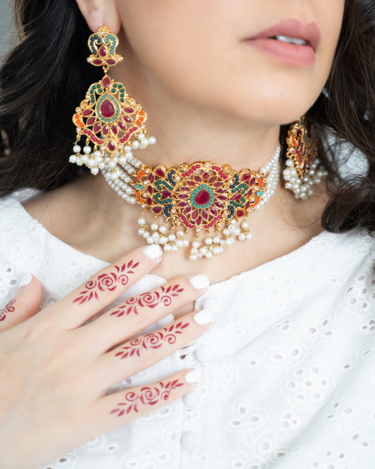 Nafisa Choker and Earrings Set