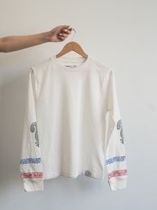 CHAMELI - Cream Block Print Long Sleeved T-Shirt